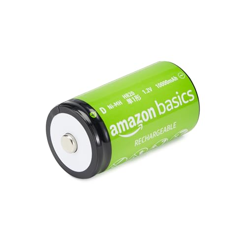 Image of Amazon Basics 8-Pack Rechargeable D Cell NiMH Batteries, 10000 mAh, Pre-Charged, Recharge up to 1000x Times