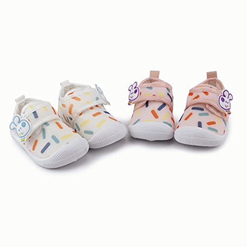 WILLFUN Toddler Squeaky Shoes Baby Boy Girl First-Walking Sneakers Infant Soft Sole Little Kid Trainers for 0-3-Year-old First Walkers2