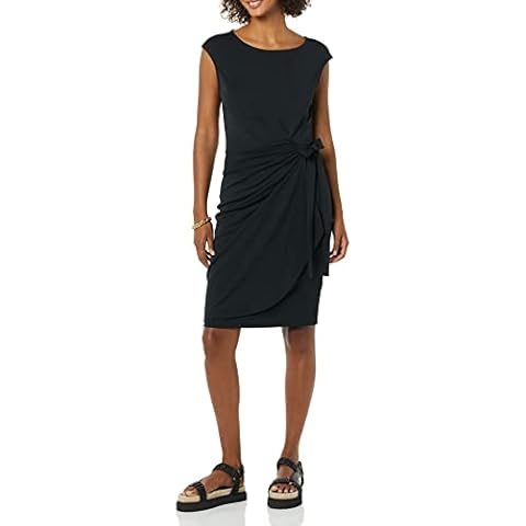 Vestido Amazon Essentials con Falso Cruzado Mujer Cover