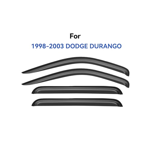 Image of Window Visors Rain Guards Shield for 1998-2003 Dodge Durango, Out-Channel Window Vent Wind Deflectors Visors Shades for 98-03 Durango