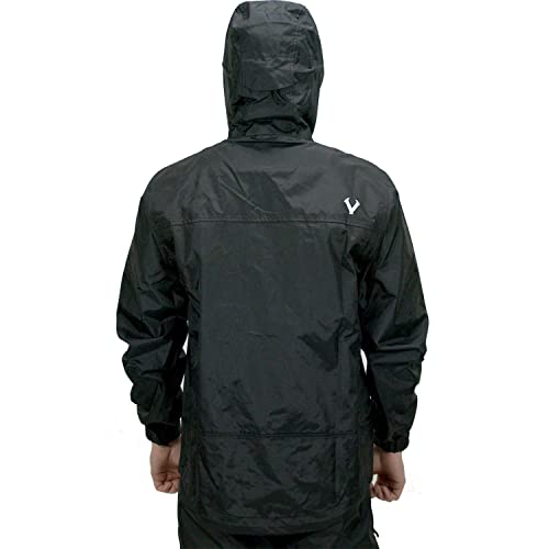 Men's Dark Rain Jacket - Black, Large4