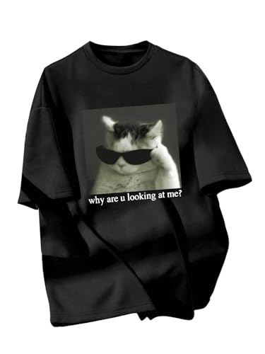 SOLY HUX Boy's Graphic Tees Cute Cat Letter Print Short Sleeve T Shirt Crew Neck Casual Summer Tops