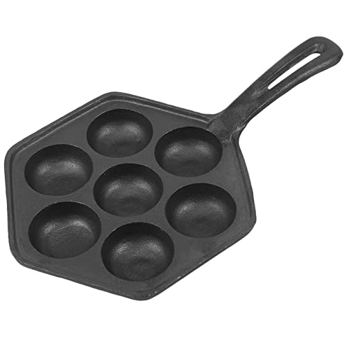 Swiixxer Sentido antiadherente sartén para tortas de fundición, Munk/Aebleskiver, Fundición sartén para varios platos