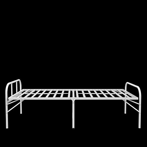 Honey Touch Metal Folding Bed Single Size For Sleeping Guest Bed Easily Storable (2.5 Ft X 6 Ft, White, Powder Coated)