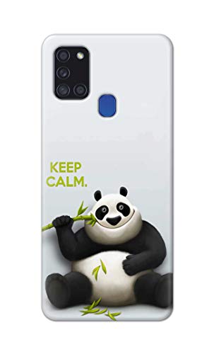 Image of PRINTFIDAA� Printed Hard Back Cover Case for Samsung Galaxy A21s Back Cover (Cartoon Panda) -2808