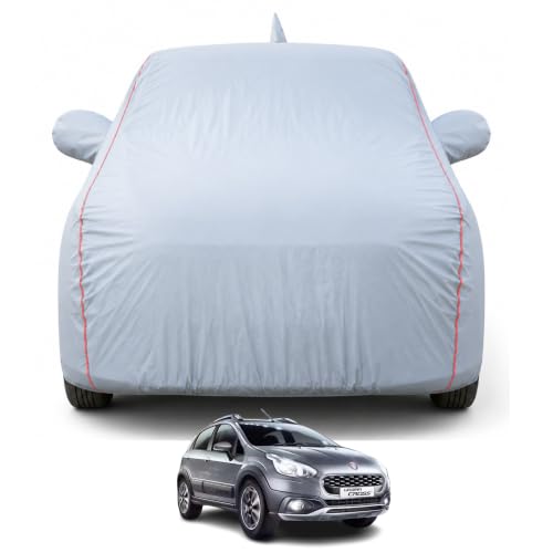 Image of Premium Car Cover for Fiat Urban Cross Model | 100% Waterproof, UV & Dust Protection Full Body Cover | Mirror & Antenna Pocket | Triple Stitched, Soft Inner Lining, Belt & Buckle (Dark Grey)