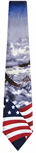 Mens Novelty USA Flag Necktie - Red White Blue