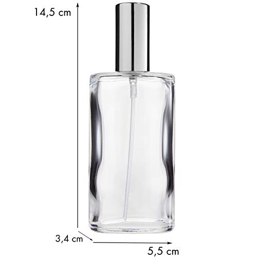 Fantasia - 46193 - Flacon en verre transparent - Ovale - Avec vaporisateur et capuchon argenté - Contenance 100 ml - Image 8