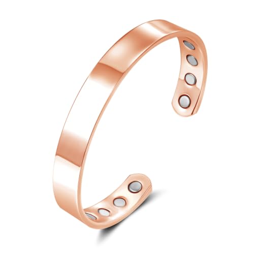 Image of Zecimi Bangles for Womens, Rose Gold Plain Magnets Bracelets for Girls