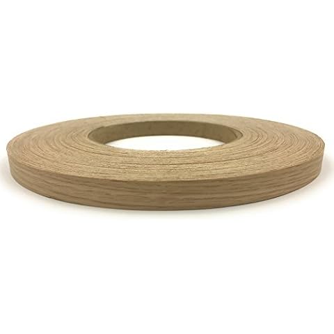 Edge Supply White Oak 3/4 inch X 250 ft Wood Veneer Edgebanding Preglued Roll - Flexible Wood Tape, Easy Application Iron On with Hot Melt Adhesive. Smooth Sanded Finish. Made in USA Cover