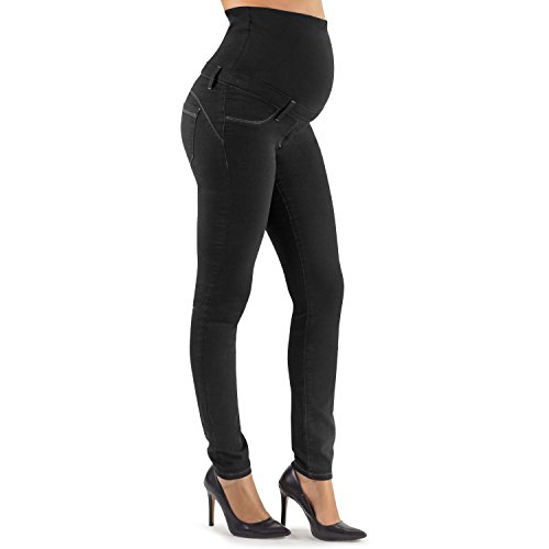 Siracusa - Jeans Premaman Effetto Push Up, Jeans Skinny Nero - Made in Italy