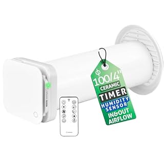 Turbionaire Trend HRV 100 Unita di VMC Decentralizzata a Flusso Alternato, con Recupero di Calore, Sensore di Umidità, Telecomando, Timer, Sleep, 8 Velocità, Silenziosa,100 mm, Garanzia di 3 anni