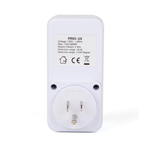 SummitLink Motion Activated Power Socket Electrical Outlet Heavy Duty Switch 110V 1800W Motion Detection Sensor Security Garage Light PIR