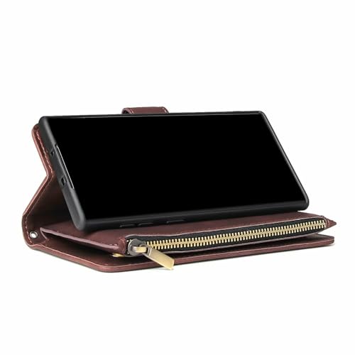 Housse protection intégrale pour Samsung S24 avec compartiment zippé rouge - 5