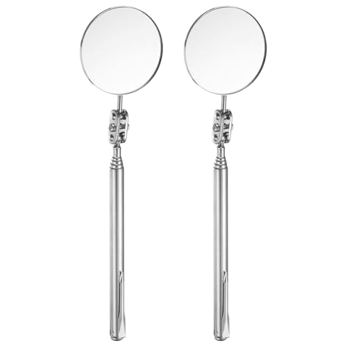 HARFINGTON 2pcs Telescoping Inspection Mirror 2' Round 7.9' to...