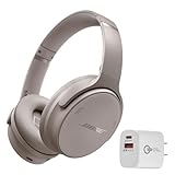 Bose QuietComfort Bluetooth Headphones, Wireless Headphones with Active Over Ear Noise Cancelling and Mic, + Green Extreme 20W 2-Port Wall Charger (Sandstone)