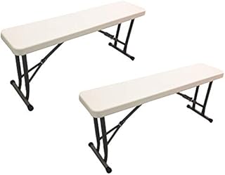 EAZYGOODS 2 x FOLDING PLASTIC PICNIC BENCH PORTABLE OUTDOOR CAMPING GARDEN PARTY BBQ - NEXT WORKING DAY DELIVERY ***