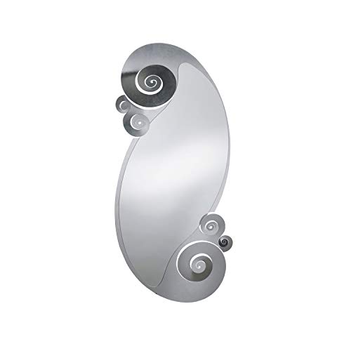 Circeo - Specchio di Design 100% Made in Italy - in Ferro 63 x 130 cm - Argento