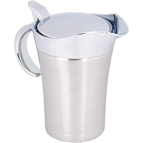 750ml Gravy Boat Sauce Jug - Thermal Gravy Pot Jugs 304-Stainless Steel Body Double Insulated Serving Jug Cream Server Milk Jug with Lid Cover