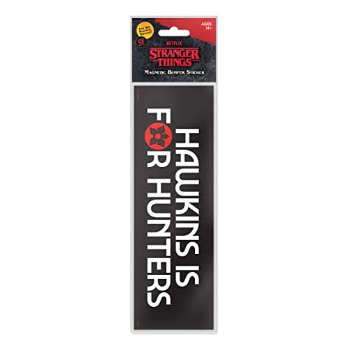 Image of Genuine Fred Stranger Things, Bumper Magnet, Hawkins is for Hunters, Multicolored