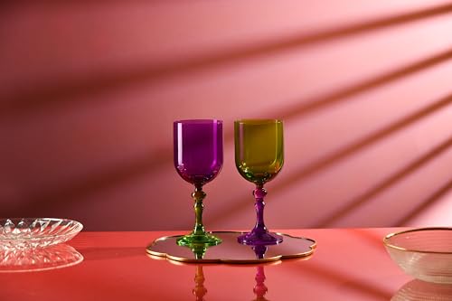 Verres peints à la main KROSNO Bubble pour célébrer ensemble lot de 2 - 8