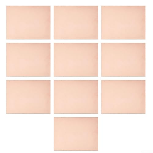Shophubio Lot de 10 panneaux de circuit imprimé simple face FR4 en cuivre laminé 10 cm x 15 cm, substrat PCB en fibre de verre pour les bricoleurs électroniques, prototypes et gravures