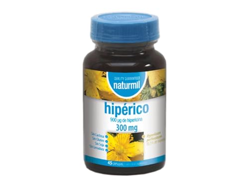 Naturmil | Hipérico 300 mg -45 Cápsulas | 900 µg de Hipericina Hypericum Perforatum (0,3% de Hipericina)