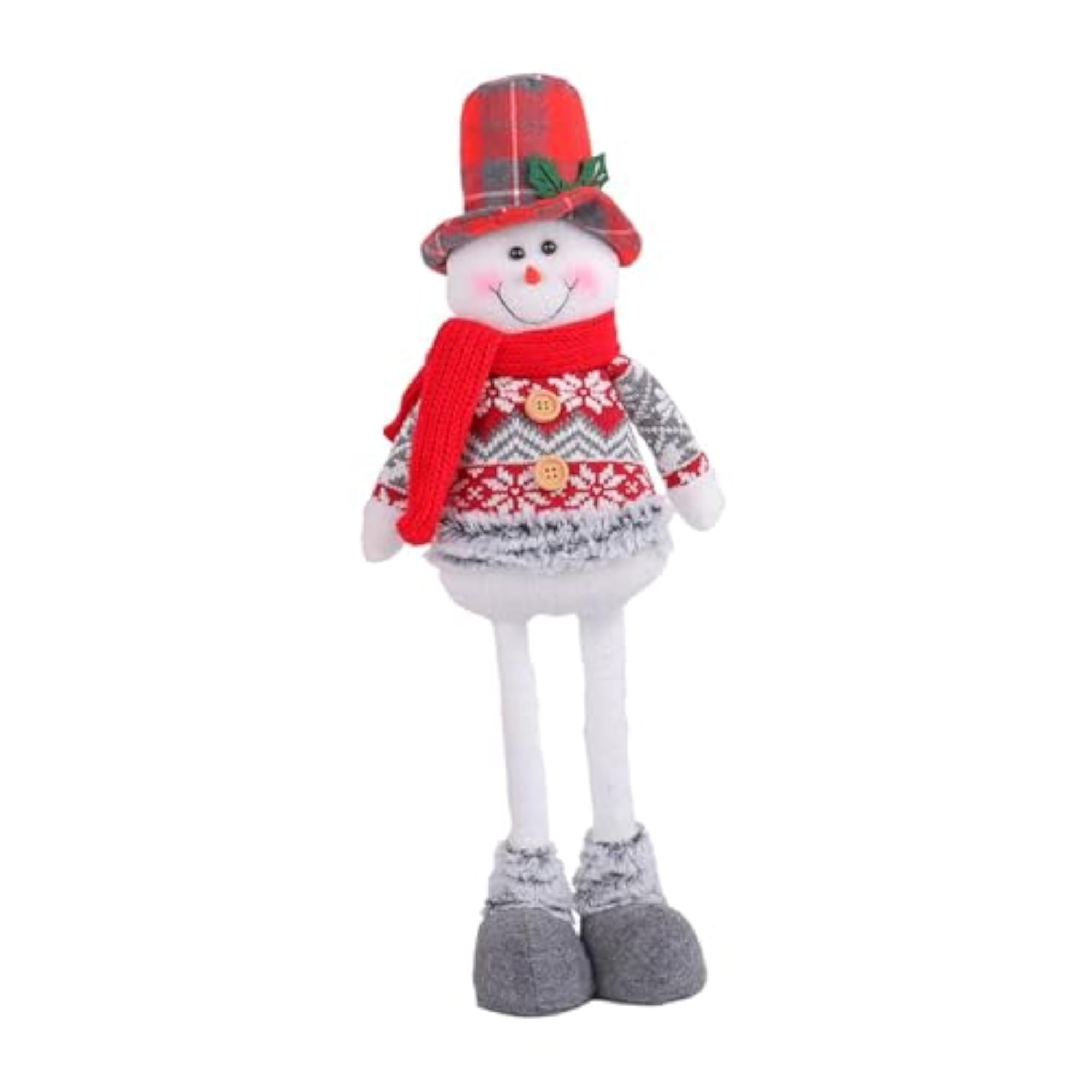 Christmas Standing Snowman Doll for Table Centerpiece
