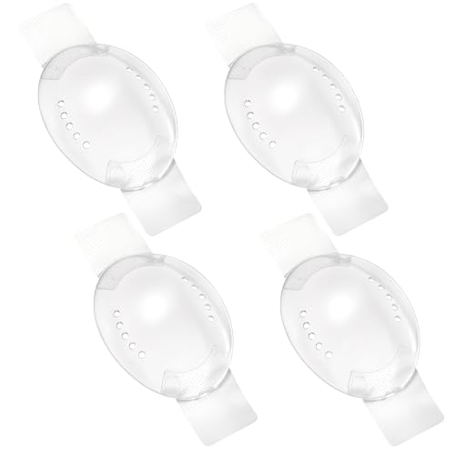 Wanmu 4 Pcs Plastic Eye Shield, Self-adhesive Clear Eye Patch Eye Surgery Covering Breathable After Surgery Eye Protections for Patient Men Women, Breathable Eye Shields for After Surgery