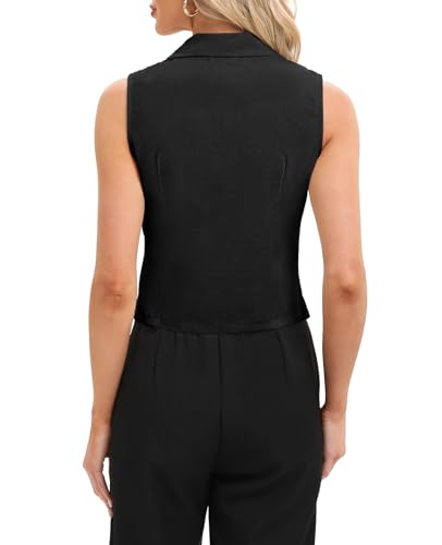 MINTLIMIT Women Button Front Sleeveless Blazer Vest Summer Casual Notch Collar Waistcoat Vests with Pockets2