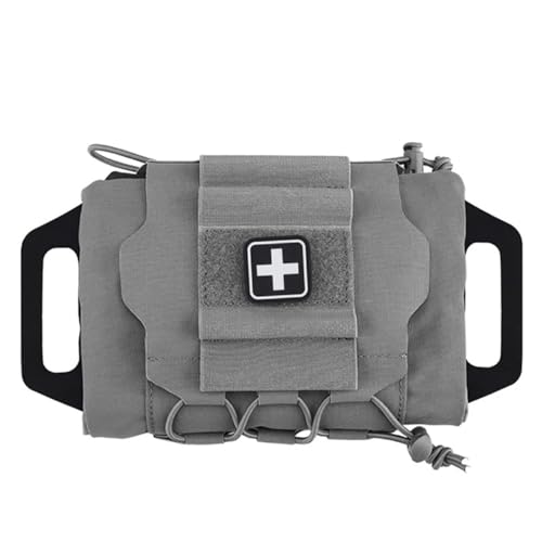 Trousse de premiers secours tactique Molle grise micro sac médical deux pièces