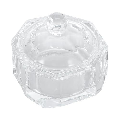 Vaso de cristal para arte de uñas con tapa para manicura