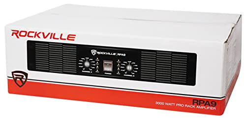Rockville RPA9 3000W Peak / 800W RMS 2-Channel Power Amplifier, Rack Mountable - Perfect for Live Sound, Pro Audio, DJs