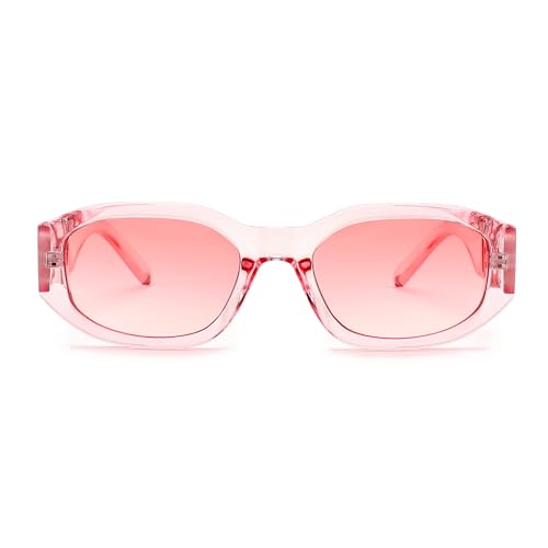 Image of FEISEDY Retro Trendy Rectangle Sunglasses Women Men Narrow Shades B2322 | |Vintage Shades |UV400 Protection |Blocks Glare |Women & Men |Comes With A Storage Case