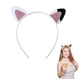 Haarreif Katzenohren,Katzenohren Haarreif,Katzenohren Stirnband,Katze Haarbänder Haarschmuck,Cute Katzenohren Haarband,Katzenohren Kopfschmuck Stirnband,Haarband mit Ohren,für Karneval,Mottoparty