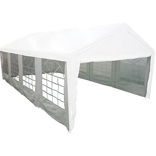 Parois de tonnelle blanche 4x8m pour abriter vos repas d'été