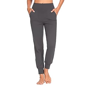 MOVE BEYOND Boterzachte joggingbroek en 3/4-broek voor dames, met 4 zakken, actieve joggingbroek met hoge taille, workout, yoga lounge broek
