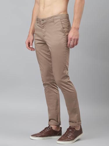 Image of Thomas Scott Men's Classic Slim Fit Easy Wash Mid-Rise Chino Pant (Brown, 32)