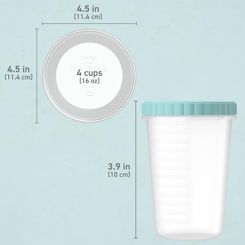 Image of Bentgo Prep - 20 Piece 32 fl oz Leak-Proof Deli Containers with Lids, Food Storage for Meal Prep, Twist-Top, Reusable, PFAS & BPA-Free, Stackable, Microwave, Freezer & Dishwasher Safe (Aqua Splash)
