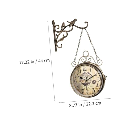 Horloge murale运动静音双面金属玻璃复古客厅办公 - 3