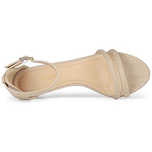 Allegra K Allegra K Women's Kitten Heel Ankle Strap Beige Sandals - 9 M US