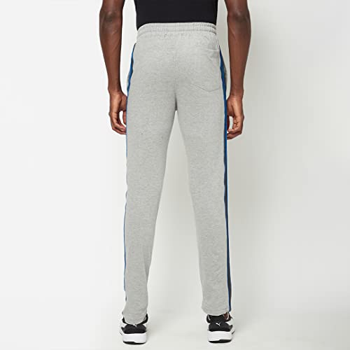 Image of sporto Anthra Melange Modern Slim Fit Track Pants for Men with Zippered Pockets