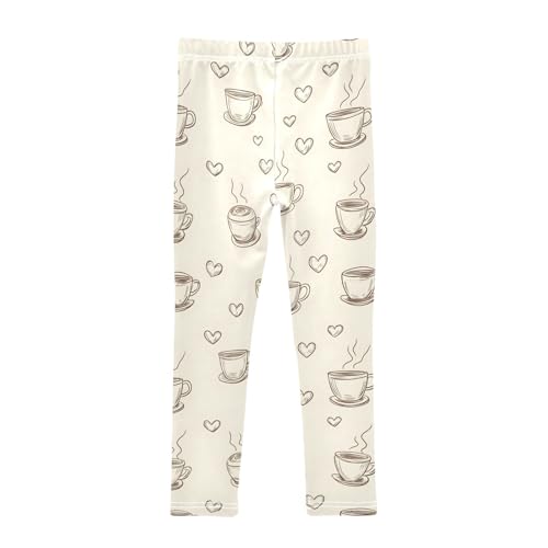 Girls' Leggings Coffee Cups Hearts Kids Yoga Tights Pants 1 Pack 208606982