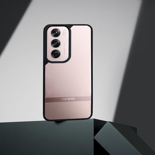Image of AIBEX Crystal Clear Back Case Compatible with Oppo Reno 12 5G Back Cover Case | 360 Degree Protection | Shock Proof Design | Transparent Back Cover (PC & TPU, Black)