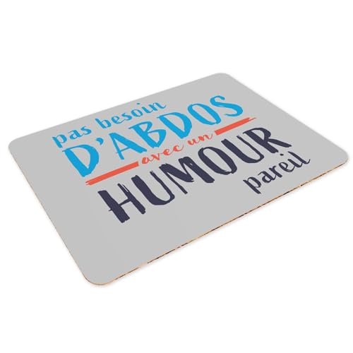 Lot de 4 sets de table humour pas besoin d'abdos pour dîner - 3