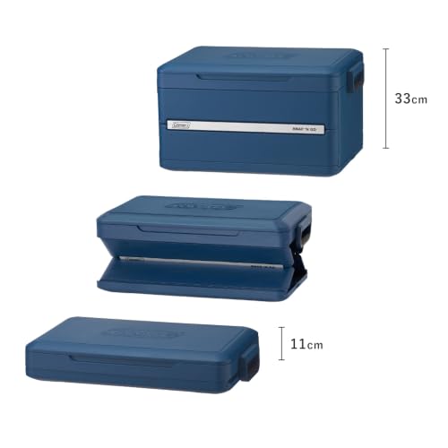 Image of Coleman Snap 'N Go 45-Quart Collapsible Hard Cooler, Portable Hard-Sided Cooler with Waterproof Removable Liner, Spacing-Saving & Quick Set Up, 55 Hours Cold, Sapphire Blue