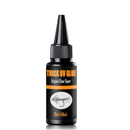 EUPHENG UV Clear Glue Thick Formula for Fly Tying Fast Curing Tack-Free Crystal Clear Eco-Friendly Ideal for Fly Heads Bodies Wings & Knot Protection