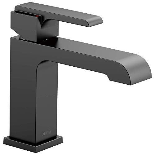 Delta Faucet Ara Matte Black Bathroom Faucet Single Hole Bathroom Faucet Single Handle Bathroom Faucet Metal Drain Assembly Matte Black 567LF-BLMPU