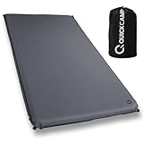 [クイックキャンプ] 車中泊マット セミダブル インフレータブル 高密度ウレタン 自動膨張 ハイエース 収納袋付き 簡単設営 非常用 198cm×100cm×8cm グレー