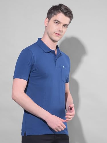 Image of Dollar Men's Pack of 1 Solid Cotton Blend Polo Neck T-Shirt